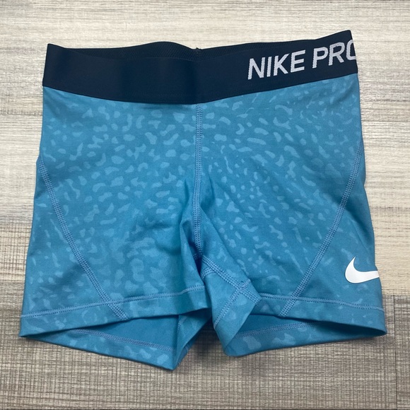 Nike Pants - 🆕Nike Pro Spandex Athletic Shorts Leopard Blue